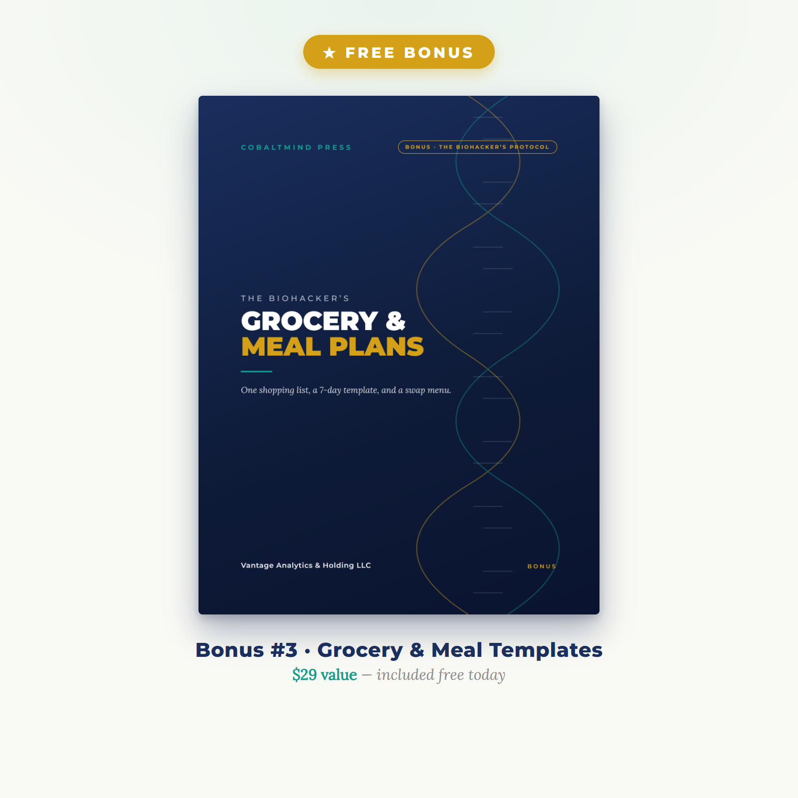 Free Bonus 3 — Grocery & Meal Templates ($29 value)